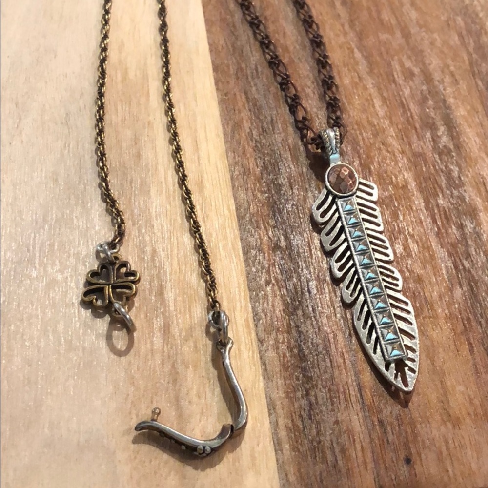 Lucky Brand copper/silver necklace w/ arrow accent